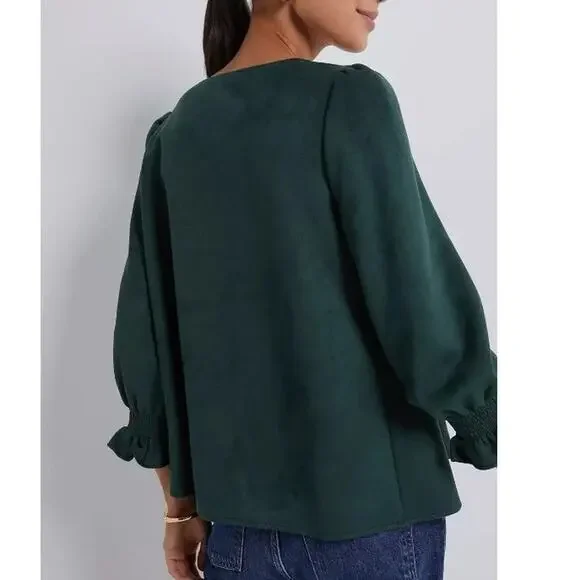 Tuckernuck Suede Easton Top - Malachite - Picture 2 of 12